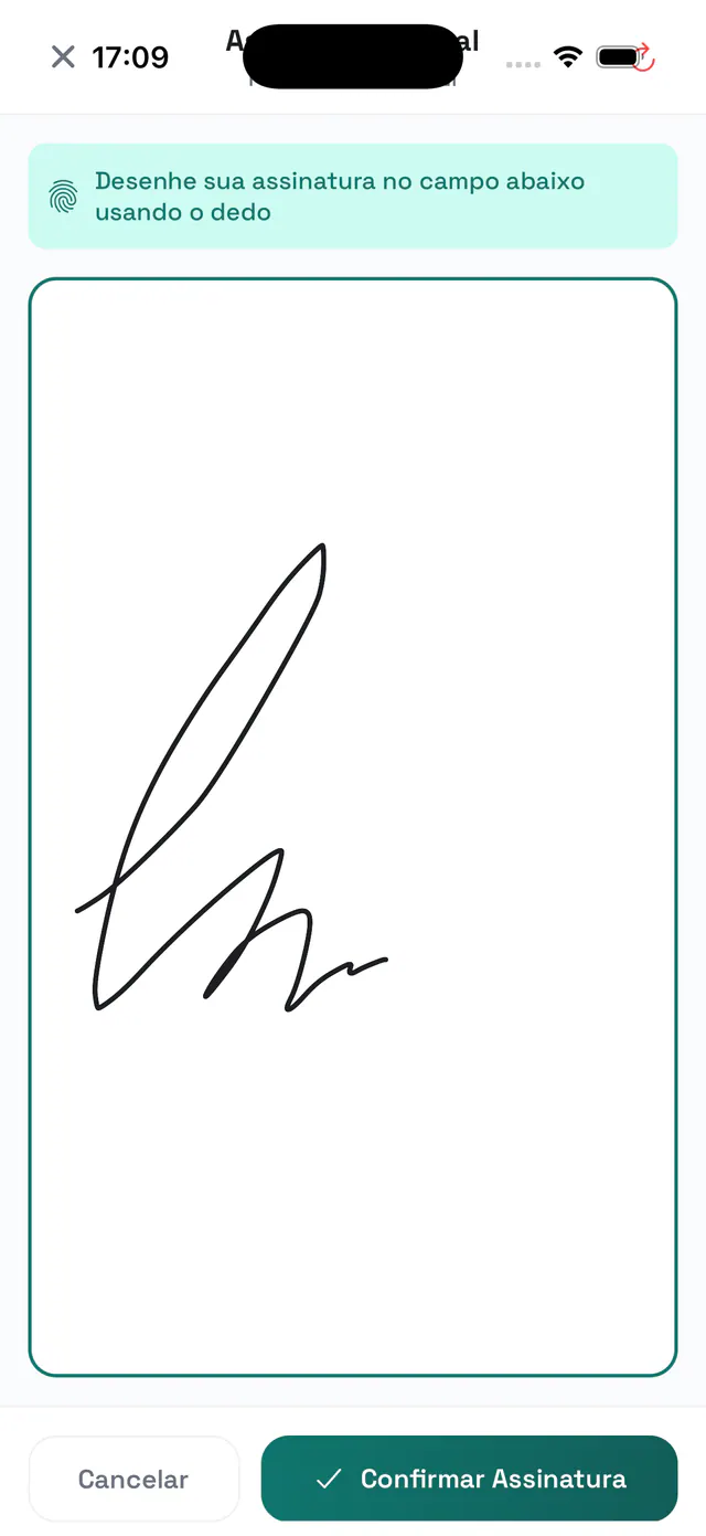 Pantalla de firma digital para firmar con el dedo