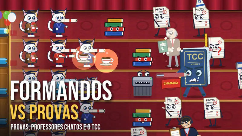 Tela do jogo Formandos vs Provas
